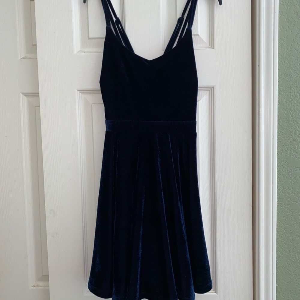 Blue velvet formal dress size S
